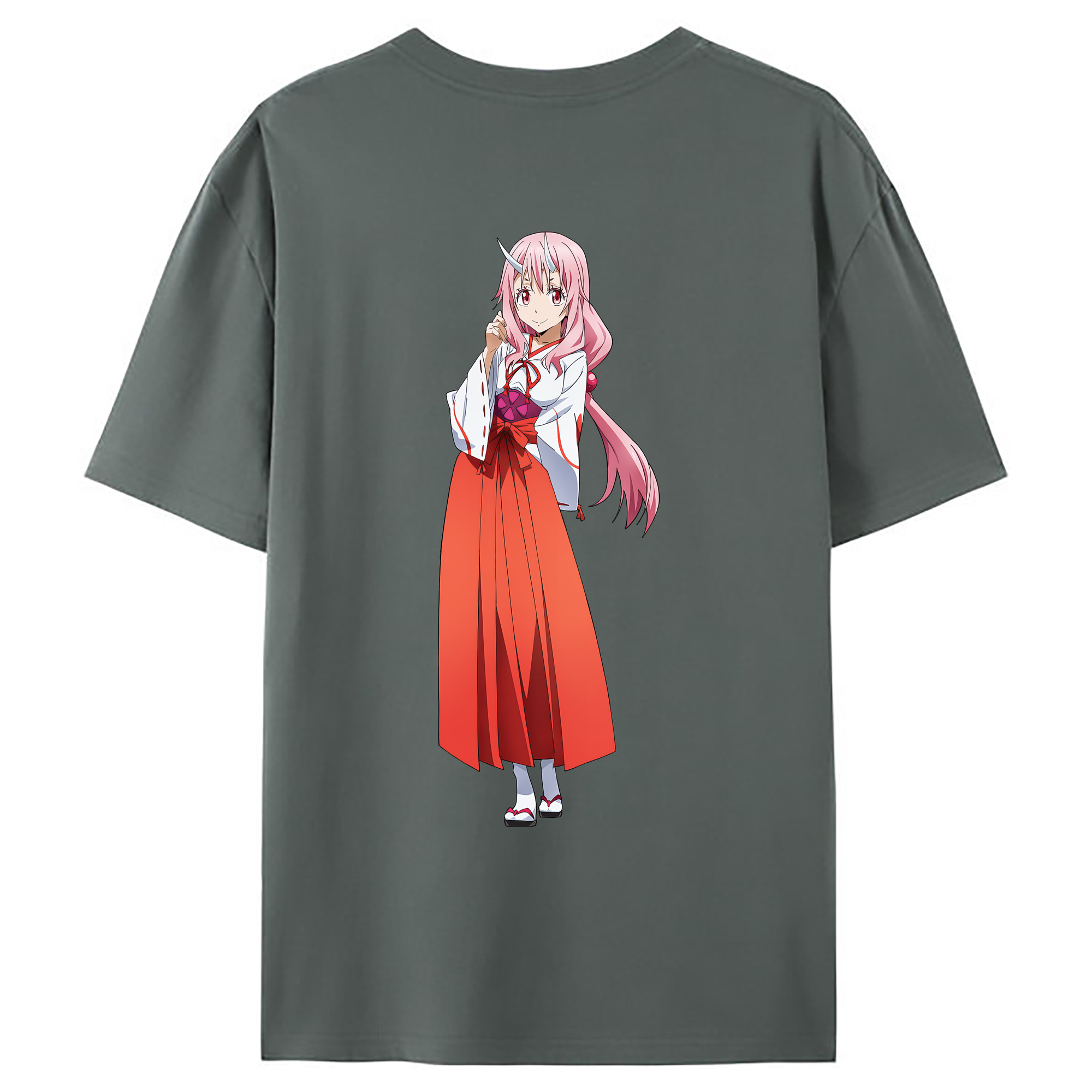 （画像用） 転スラ Regarding Reincarnated to Slime 綿100％ メンズ半袖Tシャツ（バックプリント） 通気性